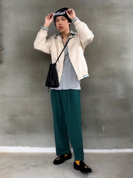「niko and...（ニコアンド）のアイテム（スリッポン）」を使った、張さん（メンズ・172cm）の秋コーディネート