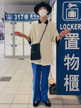 「MONKEY TIME（モンキータイム）のアイテム（ニット/セーター）」を使った、張さん（メンズ・172cm）の春コーディネート