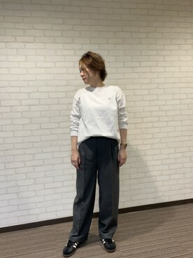 「コラボTシャツ」｜YUKIさん（レディース・160cm）の秋コーディネート