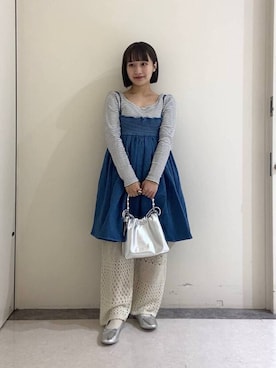 「デニムワンピース」｜anzさん（レディース・148cm・10代）の冬コーディネート