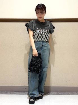 「アイテム（その他トップス）」を使った、anzさん（レディース・148cm・10代）の春コーディネート