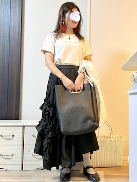 「MB（エムビー）のアイテム（バッグ）」を使った、ぺこ絵@ちょっとお休みさん（レディース・159cm）の秋コーディネート