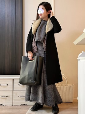 「MB（エムビー）のアイテム（バッグ）」を使った、ぺこ絵@ちょっとお休みさん（レディース・159cm）の冬コーディネート