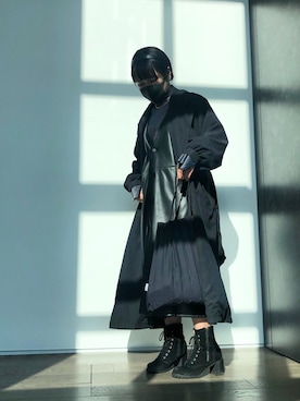 「HARE（ハレ）のアイテム（ジャンパースカート）」を使った、yuiさん（レディース・156cm）の冬コーディネート