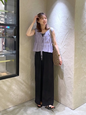 「アイテム（オールインワン・サロペット）」を使った、MIKAさん（レディース・165cm・20代）の夏コーディネート