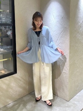 「アイテム（サンダル）」を使った、MIKAさん（レディース・165cm）の夏コーディネート