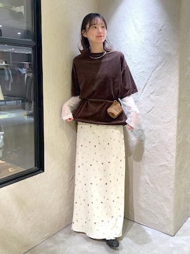「LOWRYS FARM（ローリーズファーム）のバレエシューズ 1049086（バレエシューズ、ブラック系）」を使った、MIKAさん（レディース・165cm）の秋コーディネート