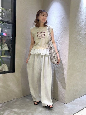 「アイテム（付け襟）」を使った、MIKAさん（レディース・165cm）の夏コーディネート