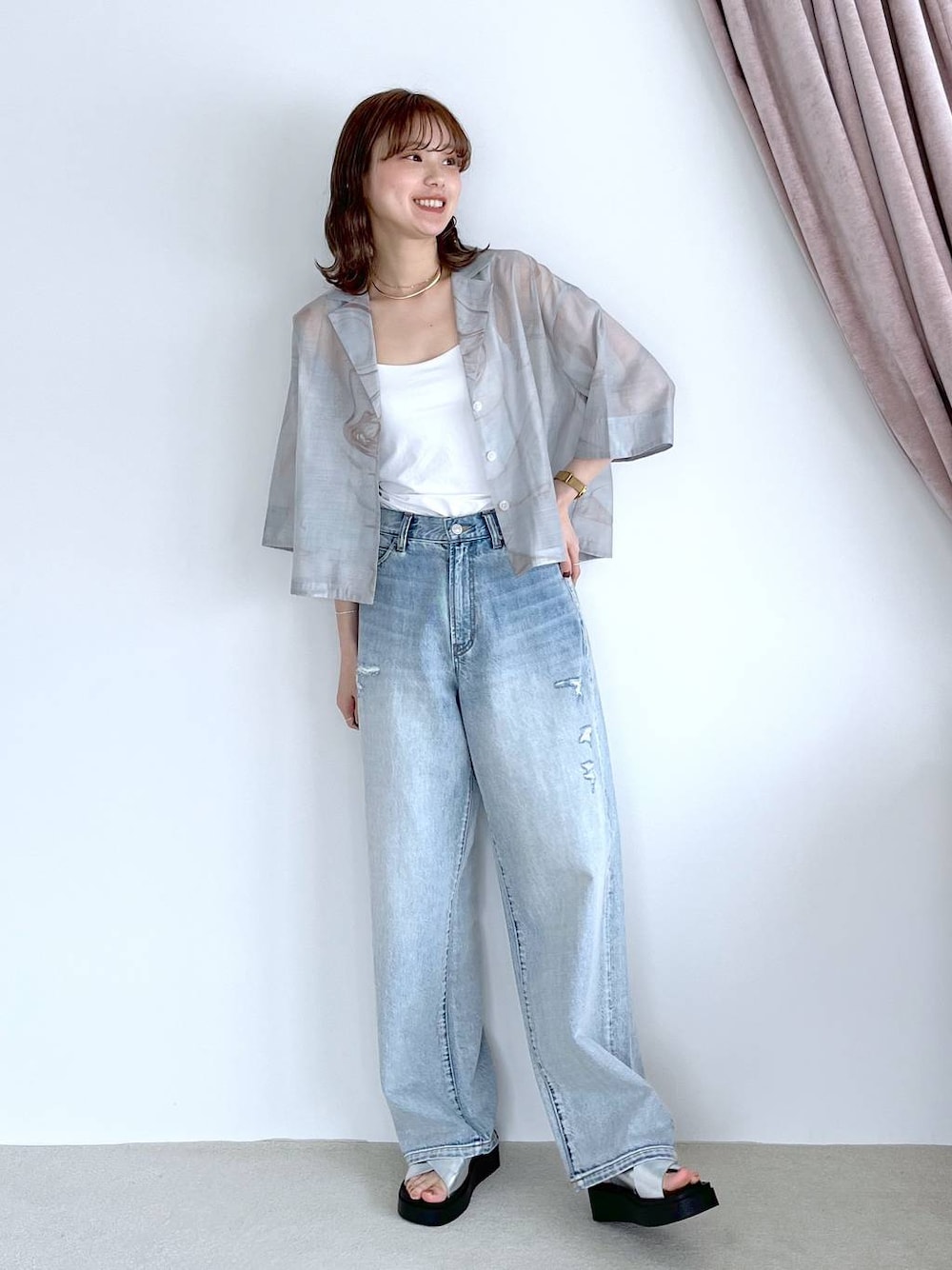 MIKA(LOWRYS FARM イオンレイクタウン)｜LOWRYS FARMのシャツ/ブラウスを使ったコーディネート - WEAR