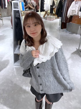 「アイテム（付け襟）」を使った、MIKAさん（レディース・165cm）の秋コーディネート