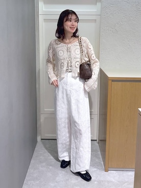 「LOWRYS FARM（ローリーズファーム）のチェーンハンドルＢＡＧ 607917（ショルダーバッグ、ブラウン系）」を使った、MIKAさん（レディース・165cm）の春コーディネート