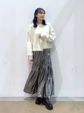 「アイテム（スウェット）」を使った、MIKAさん（レディース・165cm・20代）の秋コーディネート