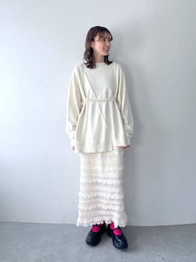 「アイテム（スウェット）」を使った、MIKAさん（レディース・165cm・20代）の夏コーディネート