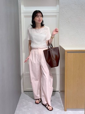 「LOWRYS FARM（ローリーズファーム）のアイテム（トートバッグ）」を使った、MIKAさん（レディース・165cm）の夏コーディネート