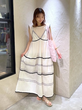 「LOWRYS FARM（ローリーズファーム）のLFガラトートBAG 284403（トートバッグ、その他）」を使った、MIKAさん（レディース・165cm）の夏コーディネート