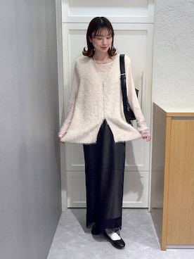 「LOWRYS FARM（ローリーズファーム）の【500mlペットボトル収納可】フラップショルダーＢＡＧ 1046881（ショルダーバッグ、ブラック系）」を使った、MIKAさん（レディース・165cm）の夏コーディネート