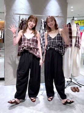 「アイテム（スウェットパンツ）」を使った、MIKAさん（レディース・165cm）の夏コーディネート