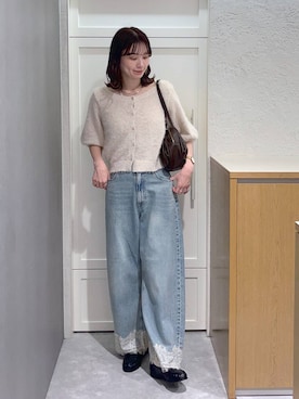 「LOWRYS FARM（ローリーズファーム）の【500mlペットボトル収納可】タックボストンＢＡＧ　1049023（ボストンバッグ、ブラウン系）」を使った、MIKAさん（レディース・165cm）の夏コーディネート