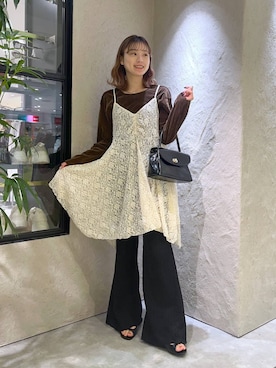 「アイテム（キャミソール）」を使った、MIKAさん（レディース・165cm）の夏コーディネート