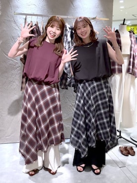 「LOWRYS FARM（ローリーズファーム）のバルーンプルオーバーフレンチスリーブ　574769（Tシャツ/カットソー）」を使った、MIKAさん（レディース・165cm）の夏コーディネート