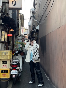 「BEAMS（ビームス）のアイテム（カーディガン/ボレロ）」を使った、enopiさん（レディース・156cm）の冬コーディネート