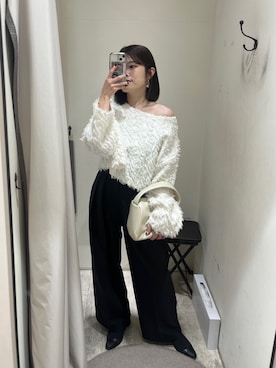 「CAPRICIEUX LE'MAGE（カプリシューレマージュ）のアシメワンハンドルバッグ（ハンドバッグ）」を使った、mashilemageさん（レディース・164cm）の冬コーディネート