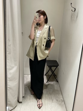「アイテム（ジャケット/アウター）」を使った、mashilemageさん（骨格ストレート・レディース・164cm）の夏コーディネート
