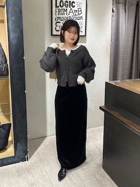 「アイテム（カーディガン/ボレロ）」を使った、mashilemageさん（レディース・164cm・20代）の冬コーディネート