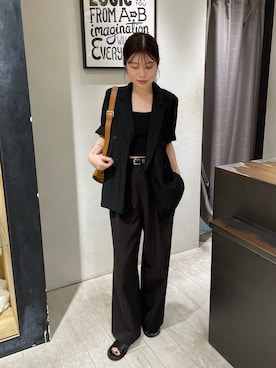 「羽織り」｜「アイテム（ジャケット/アウター）」を使った、mashilemageさん（レディース・164cm）の夏コーディネート