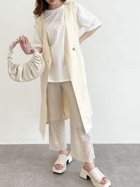 「SLURR（スラ―）のアイテム（ジャケット/アウター）」を使った、SLURR(スラー)OFFICIALさん（レディース・156cm）の春コーディネート