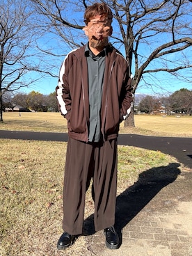 「アイテム（ジャージ）」を使った、Ryoさん（メンズ・172cm）の秋コーディネート