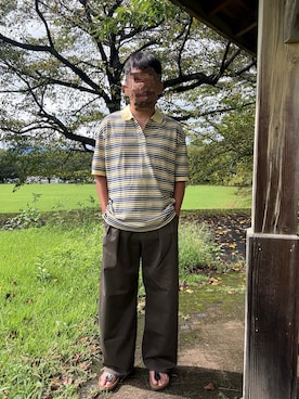 「BIRKENSTOCK（ビルケンシュトック）のBIRKENSTOCK Gizeh Briko Flor Soft Footbed  ビルケンシュトック ギゼ  サンダル（サンダル、ブラック系）」を使った、Ryoさん（メンズ・172cm）の秋コーディネート