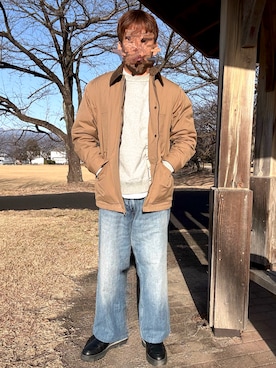 「革靴」｜「アイテム（その他アウター）」を使った、Ryoさん（メンズ・172cm）の冬コーディネート