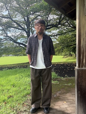 「SINSS（シンス）のアイテム（トップス）」を使った、Ryoさん（メンズ・172cm）の夏コーディネート