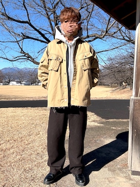 「アイテム（パーカー）」を使った、Ryoさん（メンズ・172cm）の冬コーディネート