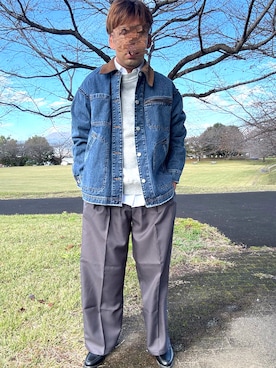 「アイテム（カバーオール）」を使った、Ryoさん（メンズ・172cm）の秋コーディネート