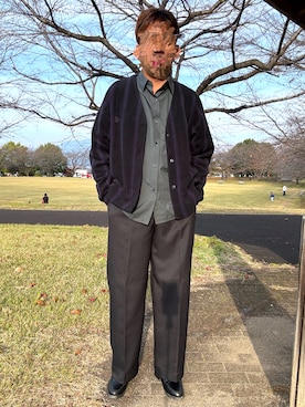 「アイテム（カーディガン/ボレロ）」を使った、Ryoさん（メンズ・172cm）の秋コーディネート