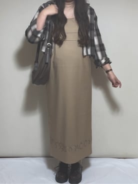 「しまむら（シマムラ）のアイテム（ワンピース/ドレス）」を使った、naaaa555さん（レディース・165cm）の秋コーディネート