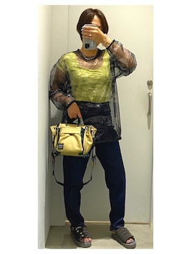 「and wander（アンドワンダー）のアイテム」を使った、SATUKISOMAさん（レディース・158cm）の夏コーディネート