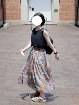 「Teva（テバ）のアイテム（サンダル）」を使った、ざきまいさん（レディース・153cm）の夏コーディネート