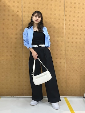 「PUBLUX（パブリュクス）のアイテム（パンツ）」を使った、kanoさん（レディース・155cm）の春コーディネート