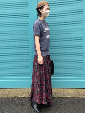 「70's」｜「アイテム（ハンチング/ベレー帽）」を使った、hamachi🐟さん（レディース・159cm）の秋コーディネート