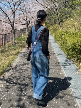 「ごきげんウィーク」｜「アイテム（サロペット/オーバーオール）」を使った、hamachi🐟さん（レディース・159cm）の春コーディネート