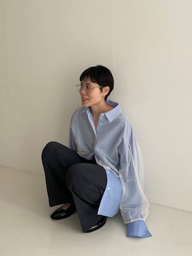 「KBF（ケイビーエフ）のWIDEワイドパンツ（その他パンツ）」を使った、てじさん（レディース・159cm）の冬コーディネート