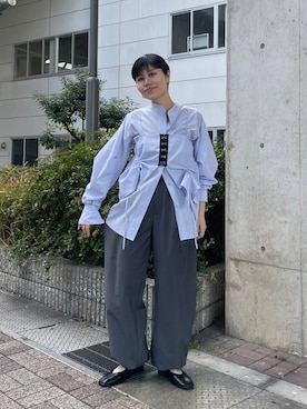 「ブラウスコーデ」｜「アイテム（バレエシューズ）」を使った、てじさん（レディース・159cm）の冬コーディネート