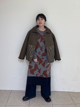 「アイテム（その他アウター、ブラウン系）」を使った、てじさん（レディース・159cm）の秋コーディネート