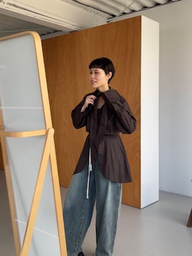 「KBF（ケイビーエフ）のサボベルトサンダル（サンダル）」を使った、てじさん（レディース・159cm）の冬コーディネート