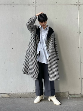 「KBF（ケイビーエフ）のアイテム（ノーカラージャケット）」を使った、てじさん（レディース・159cm）の秋コーディネート