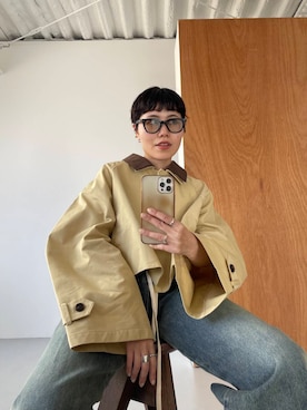 「KBF（ケイビーエフ）のサボベルトサンダル（サンダル）」を使った、てじさん（レディース・159cm）の冬コーディネート