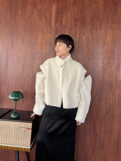 アイボリー ジャケット サイズF セール】マルチWAYボアジャケット（その他アウター）｜KBF